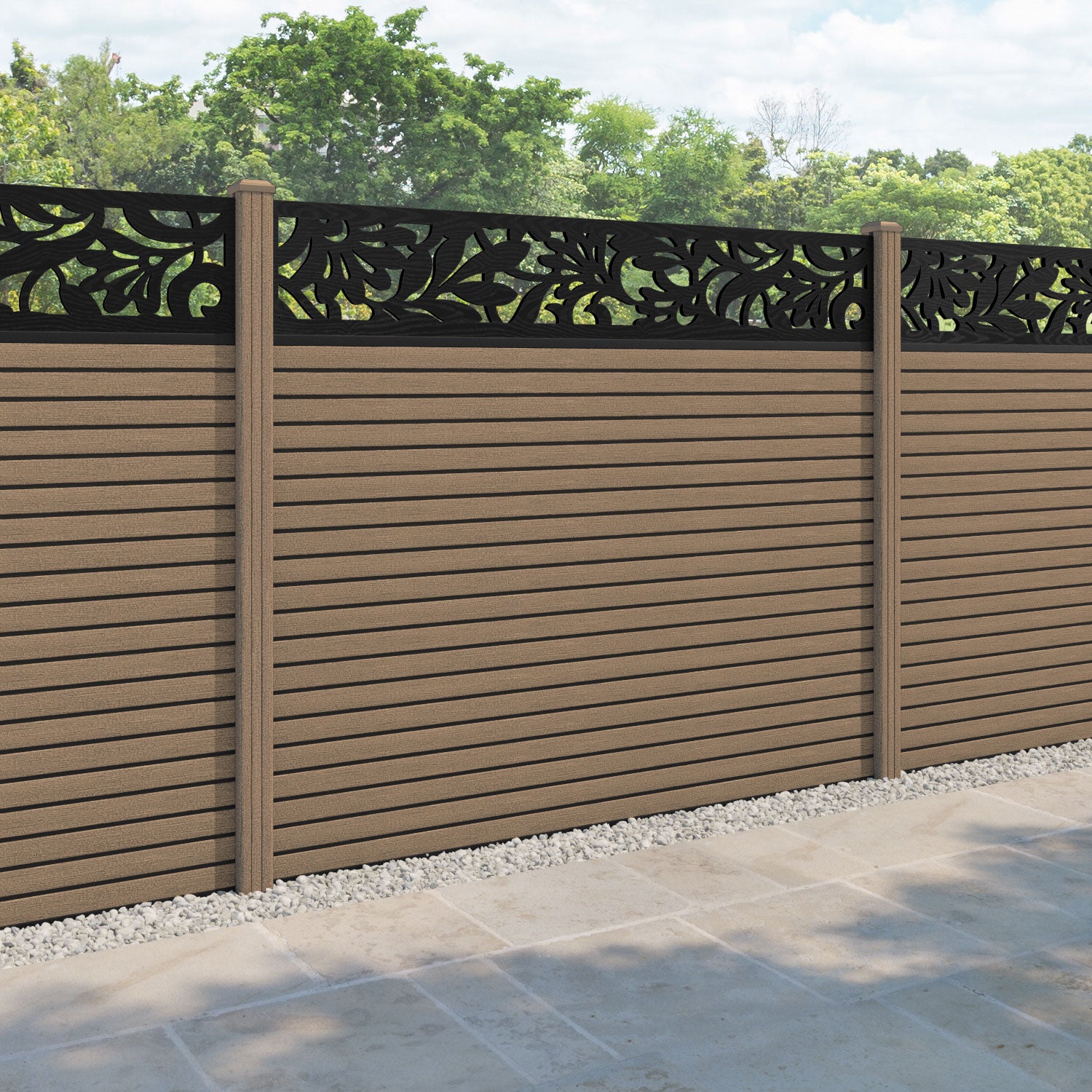 Hudson Heritage Fence Panel - Teak - with our composite posts