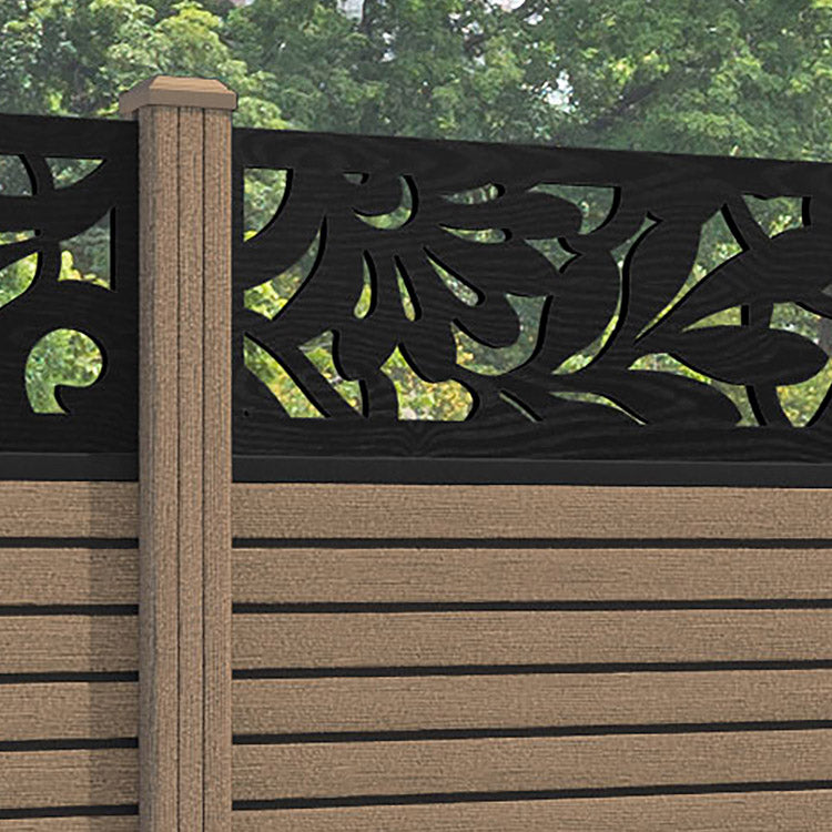Hudson Heritage Fence Panel - Teak - with our composite posts