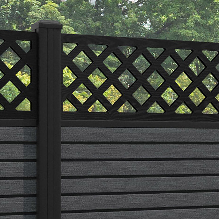 Hudson Hive Fence Panel - Dark Grey - with our aluminium posts