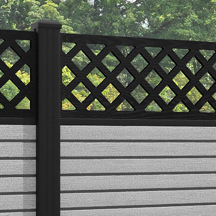 Hudson Hive Fence Panel - Light Grey - with our aluminium posts
