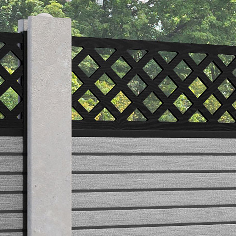 Hudson Hive Fence Panel - Light Grey - for existing concrete posts