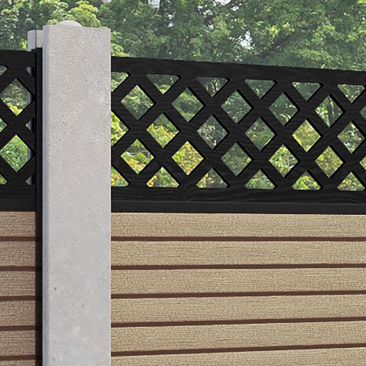 Hudson Hive Fence Panel - Light Oak - for existing concrete posts