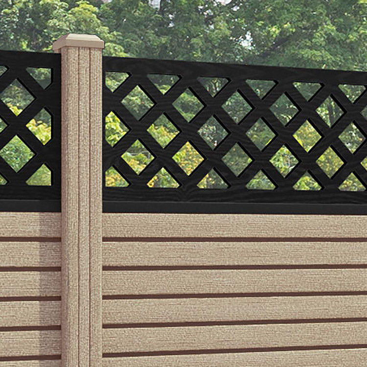 Hudson Hive Fence Panel - Light Oak - with our composite posts