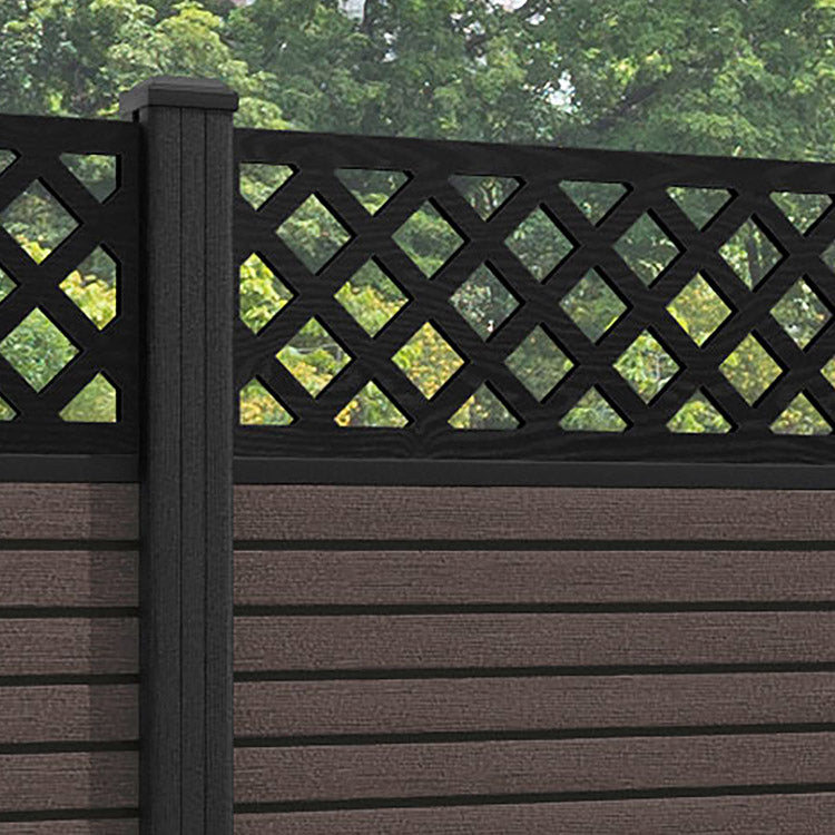 Hudson Hive Fence Panel - Mid Brown - with our composite posts