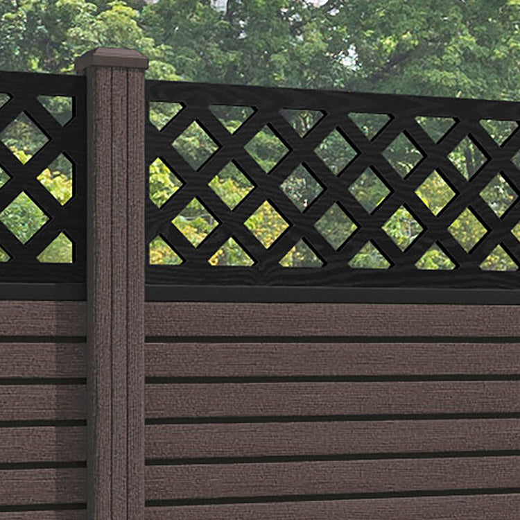 Hudson Hive Fence Panel - Mid Brown - with our composite posts