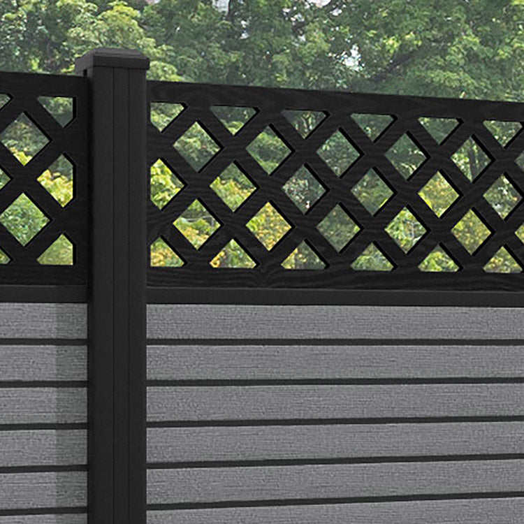 Hudson Hive Fence Panel - Mid Grey - with our aluminium posts