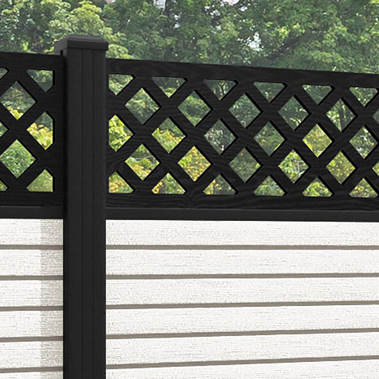 Hudson Hive Fence Panel - Light Stone - with our aluminium posts