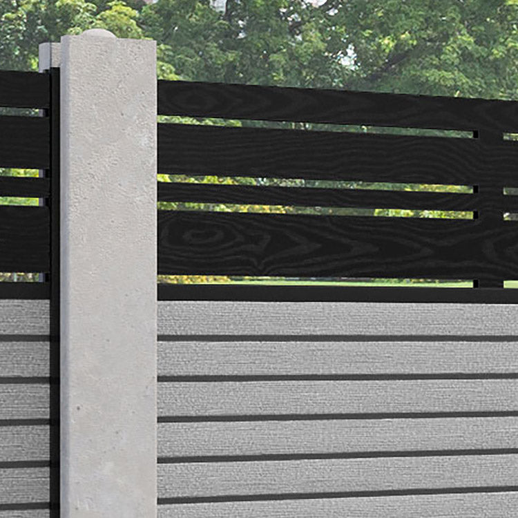 Hudson Linea Fence Panel - Light Grey - for existing concrete posts