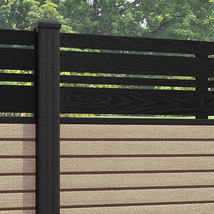 Hudson Linea Fence Panel - Light Oak - with our composite posts