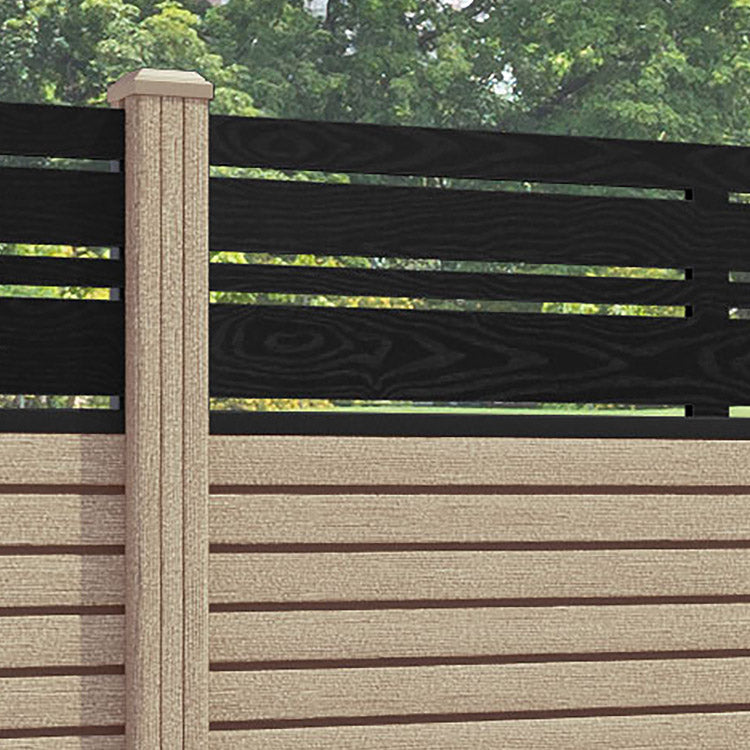 Hudson Linea Fence Panel - Light Oak - with our composite posts