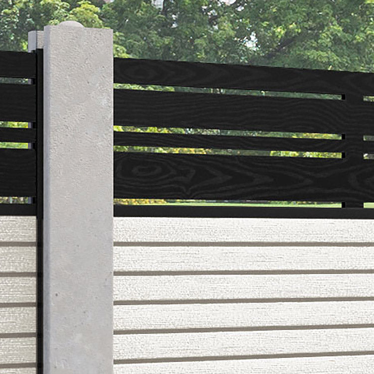 Hudson Linea Fence Panel - Light Stone - for existing concrete posts