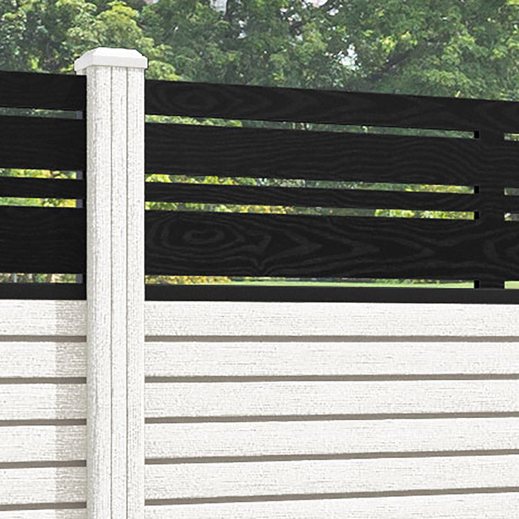 Hudson Linea Fence Panel - Light Stone - with our composite posts