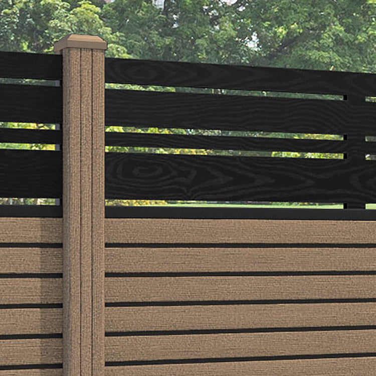 Hudson Linea Fence Panel - Teak - with our composite posts