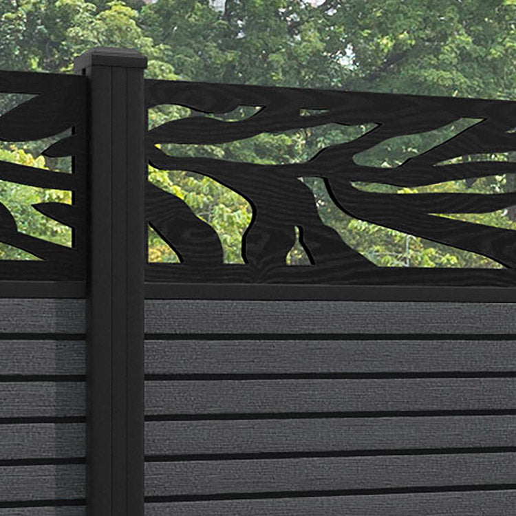 Hudson Malawi Fence Panel - Dark Grey - with our aluminium posts