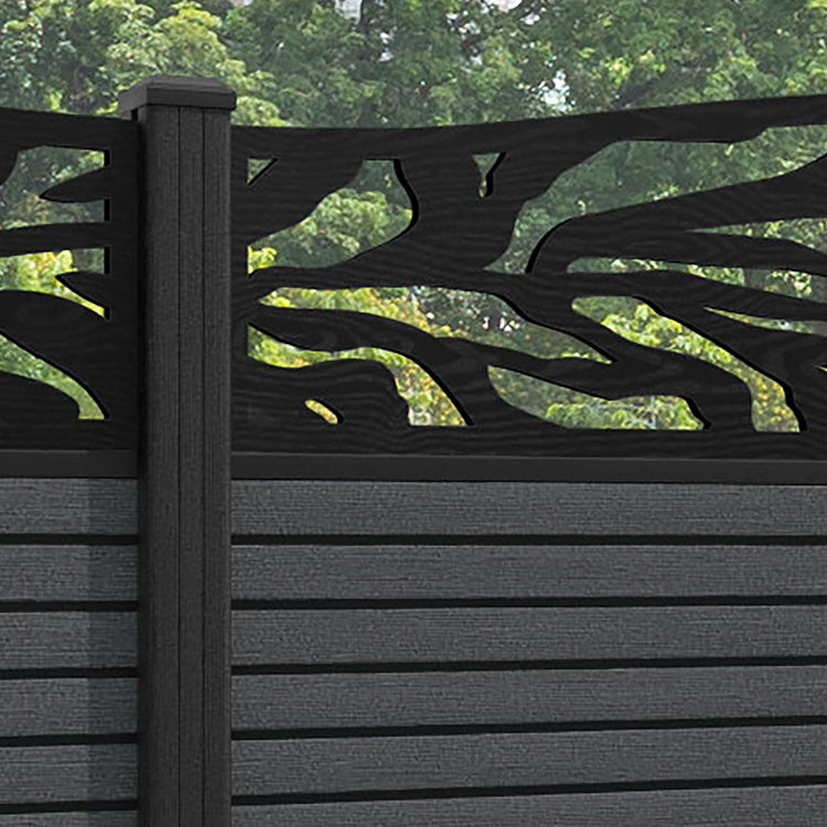 Hudson Malawi Curved Top Fence Panel - Dark Grey - with our composite posts