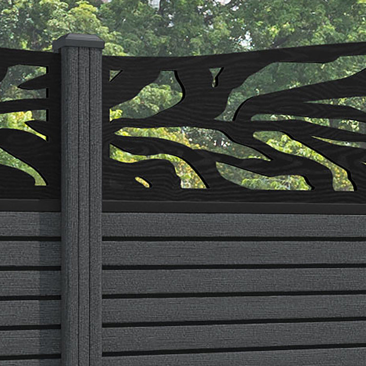 Hudson Malawi Curved Top Fence Panel - Dark Grey - with our composite posts