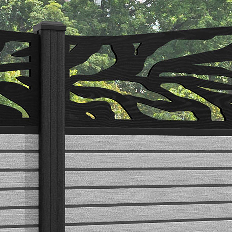 Hudson Malawi Curved Top Fence Panel - Light Grey - with our composite posts