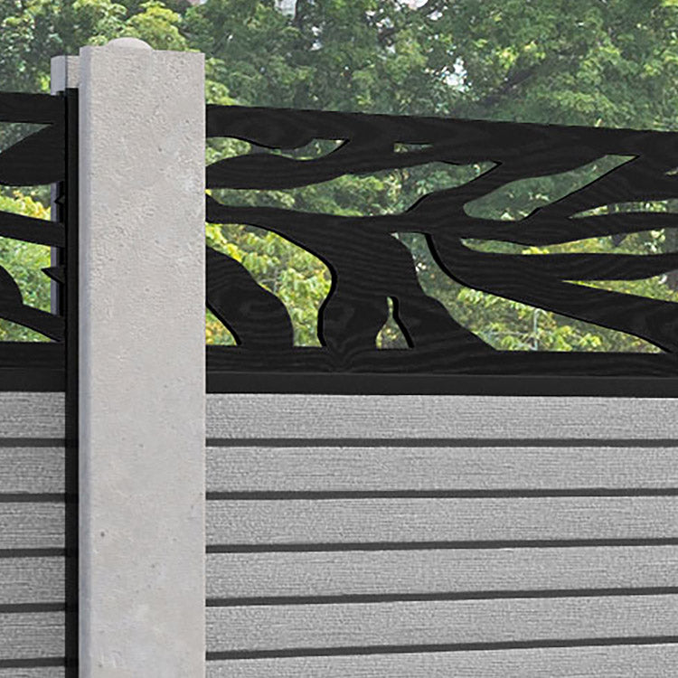 Hudson Malawi Fence Panel - Light Grey - for existing concrete posts