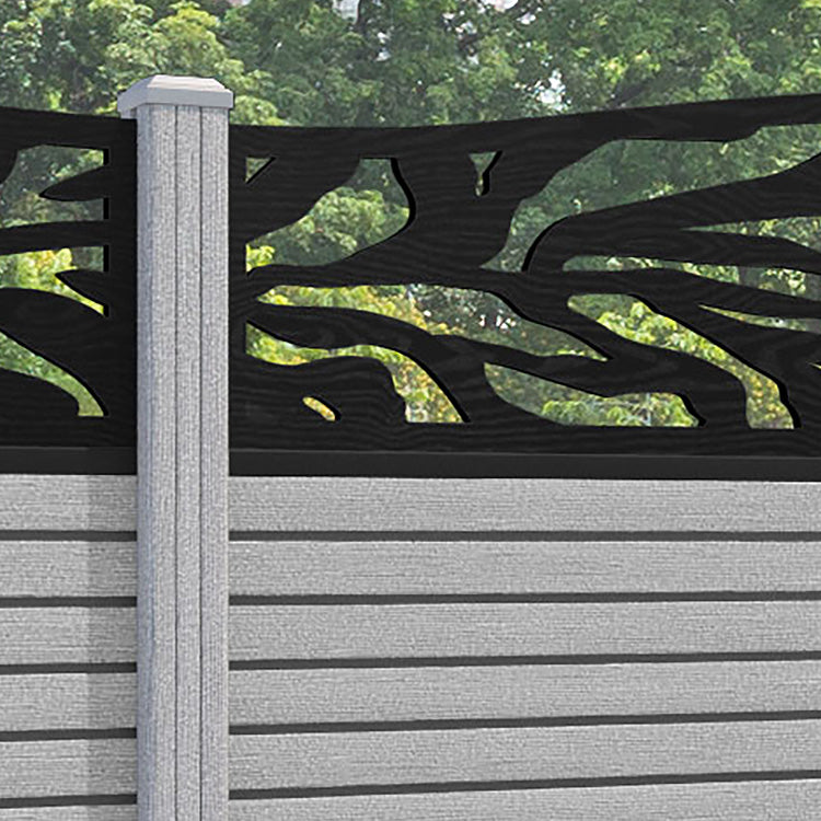 Hudson Malawi Curved Top Fence Panel - Light Grey - with our composite posts