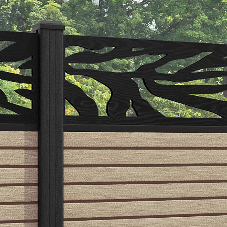 Hudson Malawi Fence Panel - Light Oak - with our composite posts