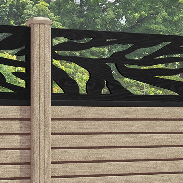 Hudson Malawi Fence Panel - Light Oak - with our composite posts