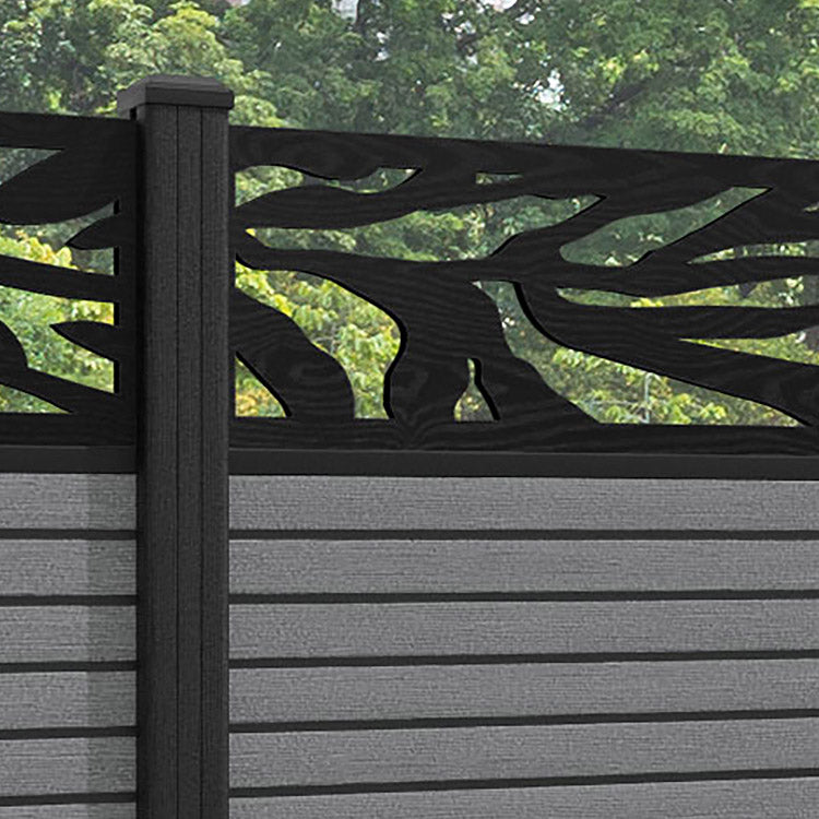 Hudson Malawi Fence Panel - Mid Grey - with our composite posts