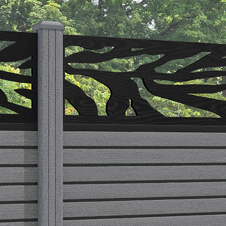 Hudson Malawi Fence Panel - Mid Grey - with our composite posts