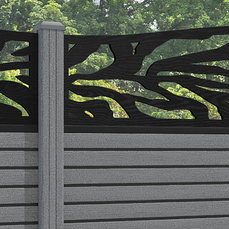 Hudson Malawi Curved Top Fence Panel - Mid Grey - with our composite posts