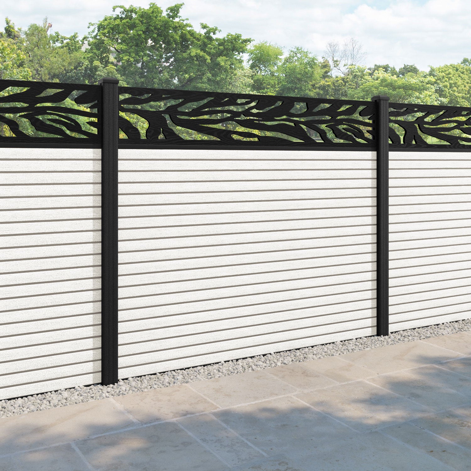 Hudson Malawi Fence Panel - Light Stone - with our composite posts