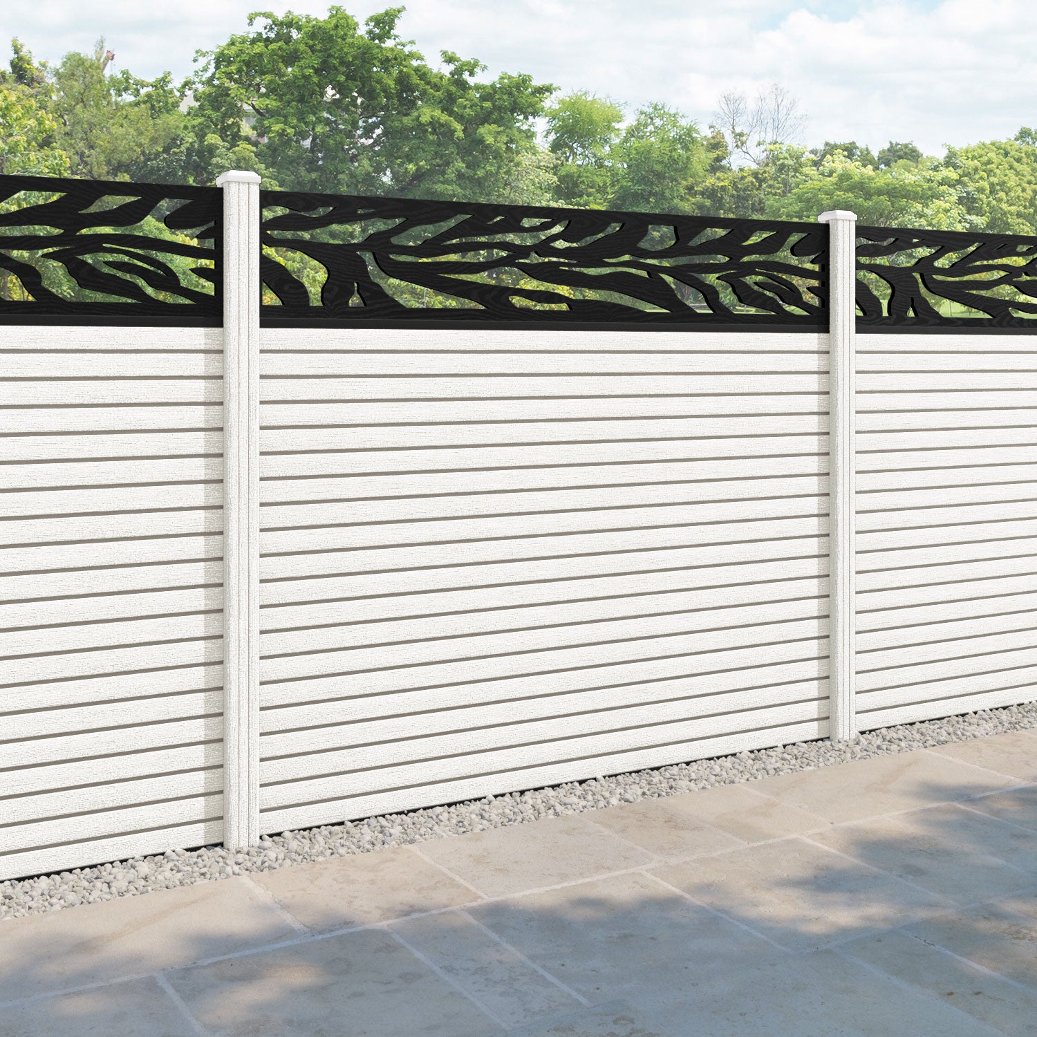 Hudson Malawi Fence Panel - Light Stone - with our composite posts