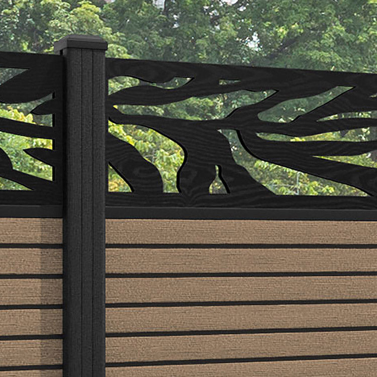 Hudson Malawi Fence Panel - Teak - with our composite posts