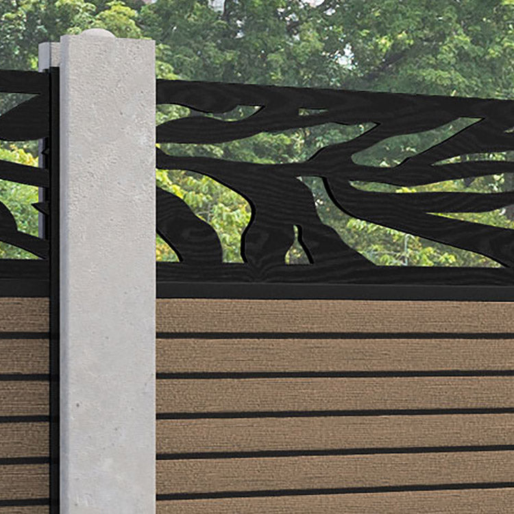 Hudson Malawi Fence Panel - Teak - for existing concrete posts