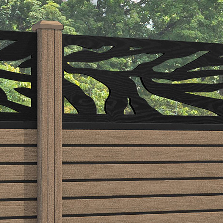Hudson Malawi Fence Panel - Teak - with our composite posts