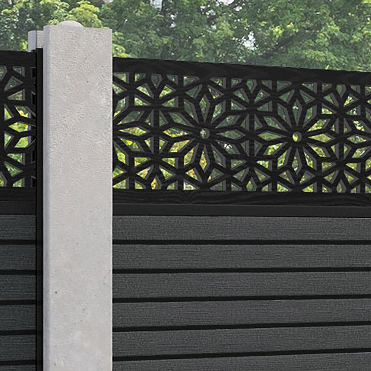 Hudson Narwa Fence Panel - Dark Grey - for existing concrete posts