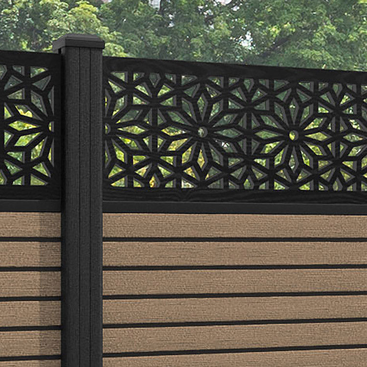 Hudson Narwa Fence Panel - Teak - with our composite posts