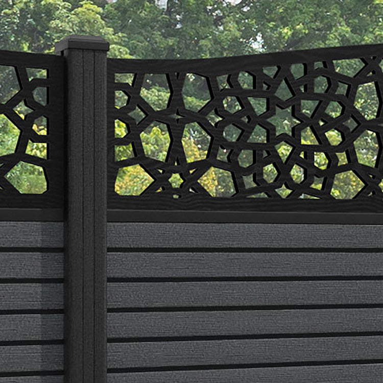 Hudson Nazira Curved Top Fence Panel - Dark Grey - with our composite posts