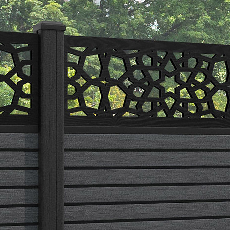 Hudson Nazira Fence Panel - Dark Grey - with our composite posts