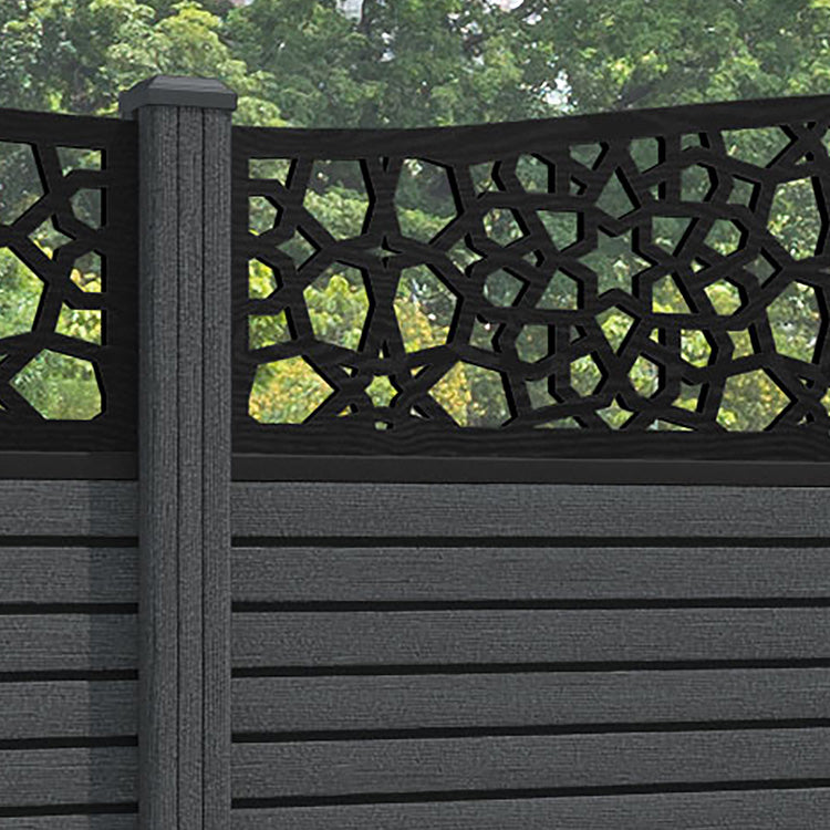 Hudson Nazira Curved Top Fence Panel - Dark Grey - with our composite posts