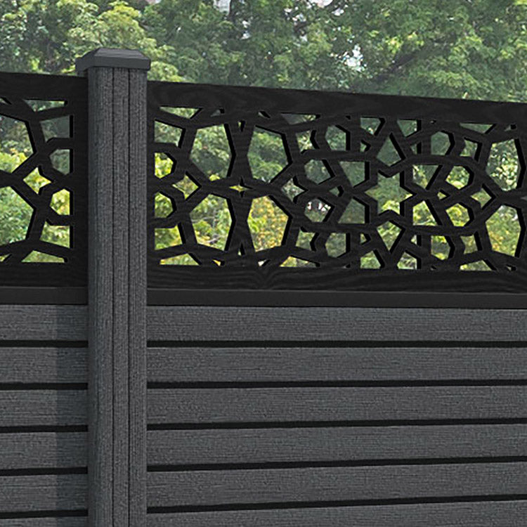 Hudson Nazira Fence Panel - Dark Grey - with our composite posts