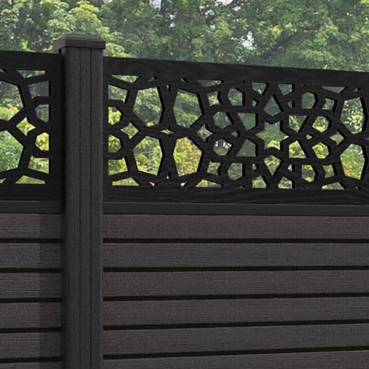Hudson Nazira Fence Panel - Dark Oak - with our composite posts