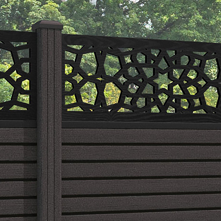 Hudson Nazira Fence Panel - Dark Oak - with our composite posts