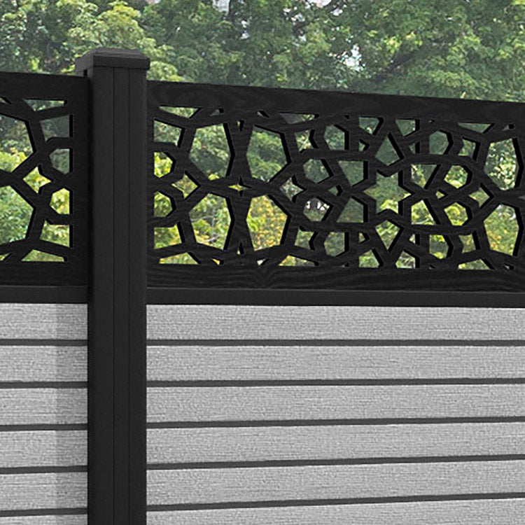 Hudson Nazira Fence Panel - Light Grey - with our aluminium posts