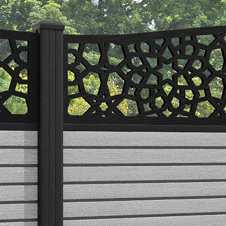 Hudson Nazira Curved Top Fence Panel - Light Grey - with our composite posts