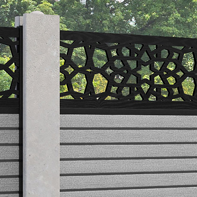 Hudson Nazira Fence Panel - Light Grey - for existing concrete posts