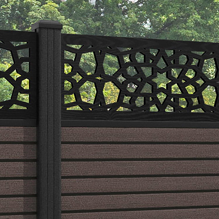 Hudson Nazira Fence Panel - Mid Brown - with our composite posts