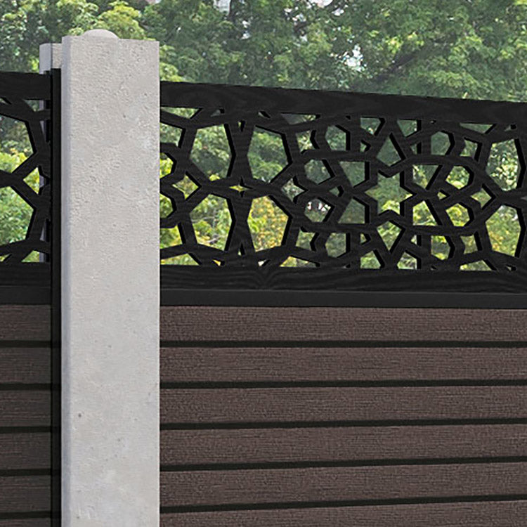 Hudson Nazira Fence Panel - Mid Brown - for existing concrete posts