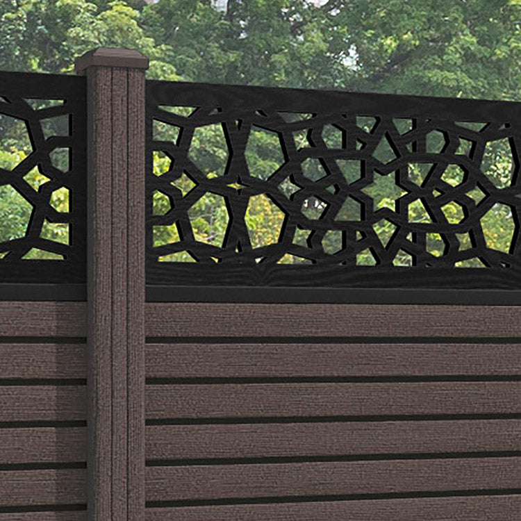 Hudson Nazira Fence Panel - Mid Brown - with our composite posts