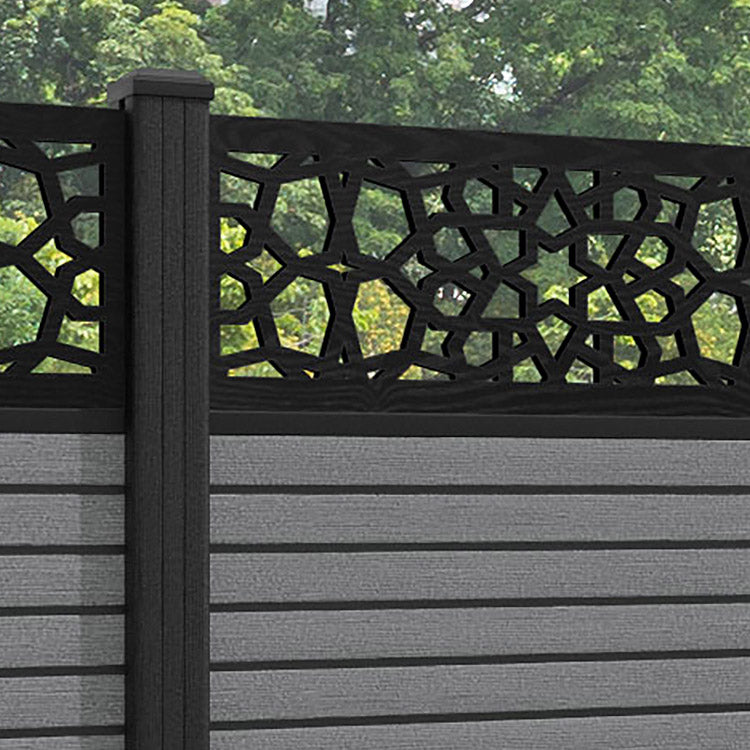 Hudson Nazira Fence Panel - Mid Grey - with our composite posts