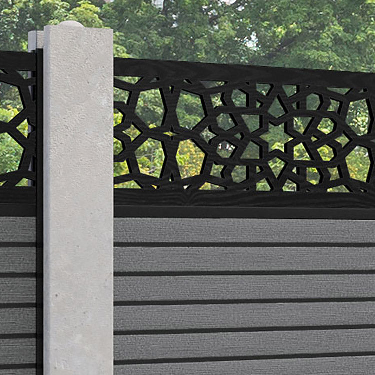 Hudson Nazira Fence Panel - Mid Grey - for existing concrete posts