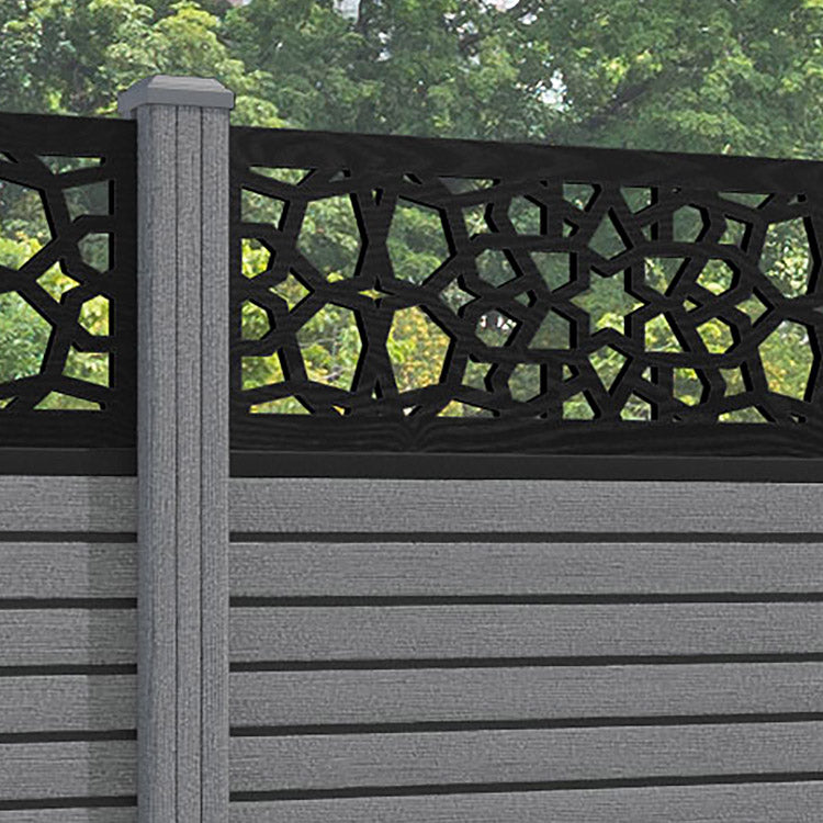 Hudson Nazira Fence Panel - Mid Grey - with our composite posts